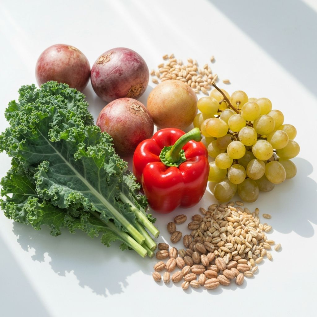 Variety of healthy foods